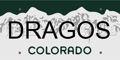 DRAGOS Colorado License Plate
