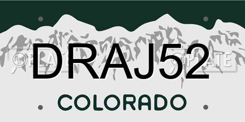 DRAJ52 Colorado License Plate