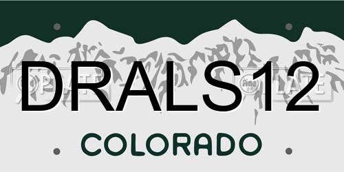 DRALS12 Colorado License Plate