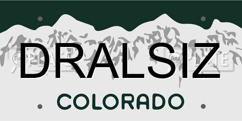 DRALSIZ Colorado License Plate
