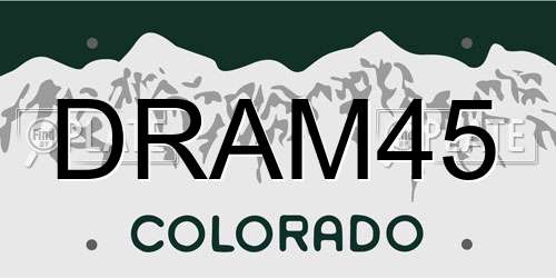 DRAM45 Colorado License Plate