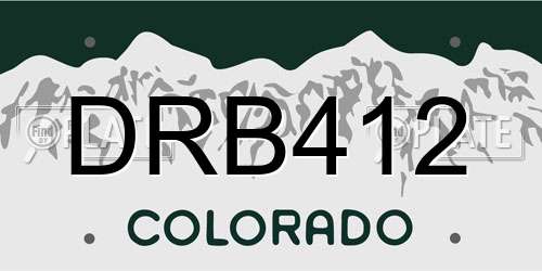 DRB412 Colorado License Plate
