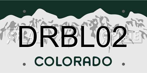DRBL02 Colorado License Plate