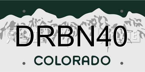 DRBN40 Colorado License Plate