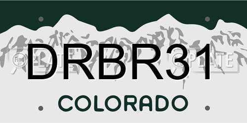 DRBR31 Colorado License Plate