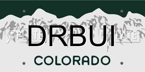 DRBUI Colorado License Plate
