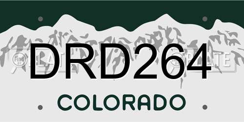 DRD264 Colorado License Plate
