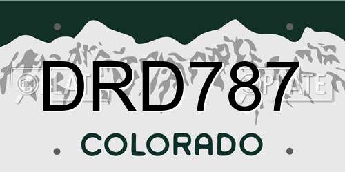 DRD787 Colorado License Plate