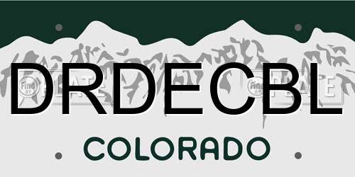 DRDECBL Colorado License Plate