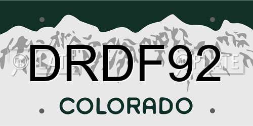 DRDF92 Colorado License Plate