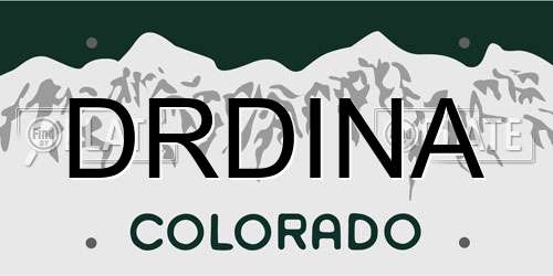 DRDINA Colorado License Plate
