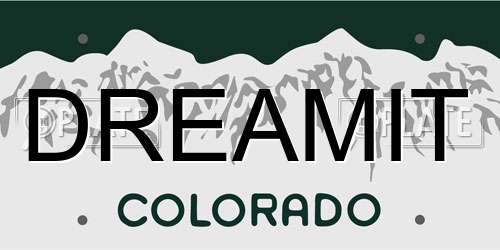 DREAMIT Colorado License Plate