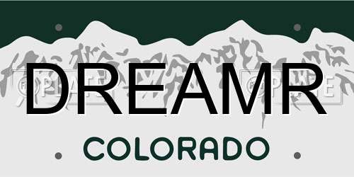 DREAMR Colorado License Plate