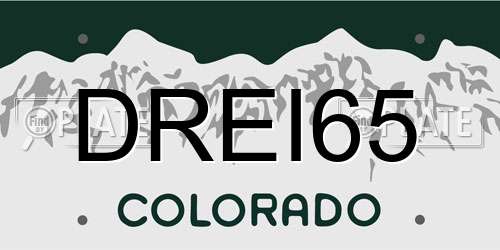 DREI65 Colorado License Plate