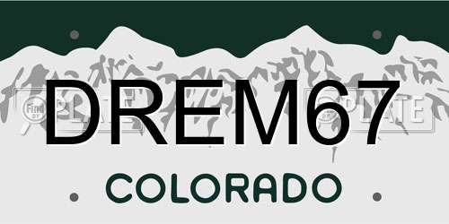 DREM67 Colorado License Plate