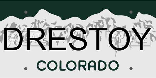 DRESTOY Colorado License Plate
