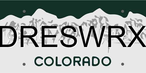 DRESWRX Colorado License Plate