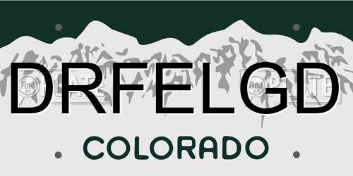DRFELGD Colorado License Plate