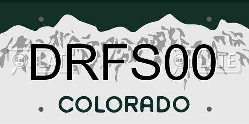 DRFS00 Colorado License Plate