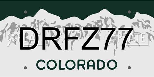 DRFZ77 Colorado License Plate