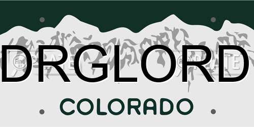 DRGLORD Colorado License Plate