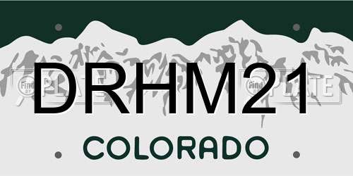 DRHM21 Colorado License Plate