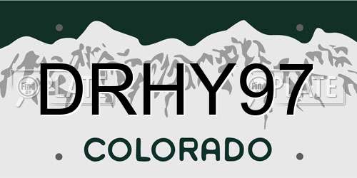 DRHY97 Colorado License Plate