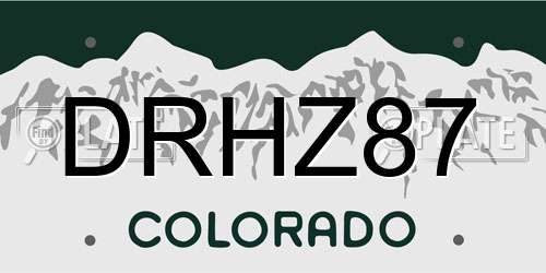 DRHZ87 Colorado License Plate