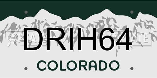 DRIH64 Colorado License Plate