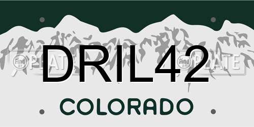 DRIL42 Colorado License Plate