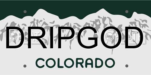 DRIPGOD Colorado License Plate