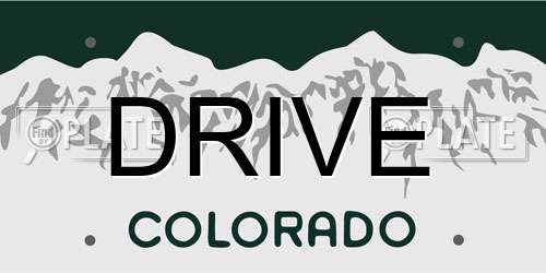 DRIVE Colorado License Plate