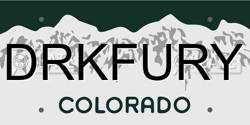 DRKFURY Colorado License Plate