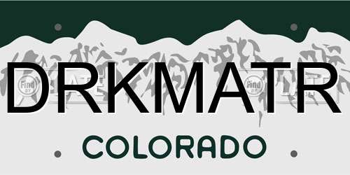 DRKMATR Colorado License Plate
