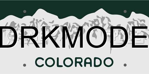 DRKMODE Colorado License Plate