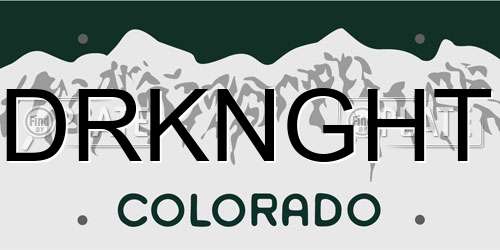 DRKNGHT Colorado License Plate