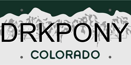 DRKPONY Colorado License Plate