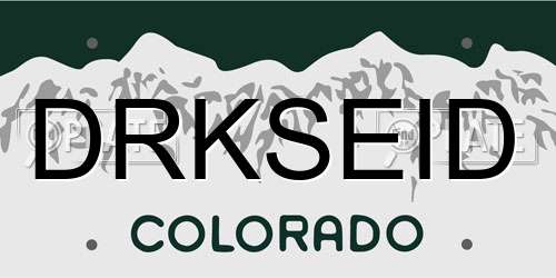DRKSEID Colorado License Plate