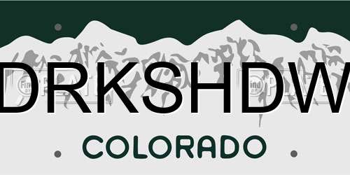 DRKSHDW Colorado License Plate