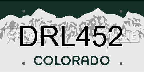 DRL452 Colorado License Plate
