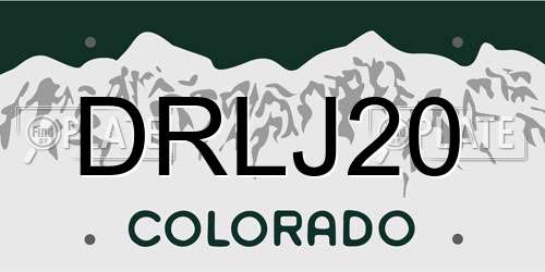 DRLJ20 Colorado License Plate