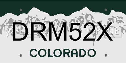DRM52X Colorado License Plate