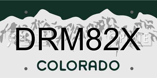 DRM82X Colorado License Plate