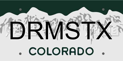 DRMSTX Colorado License Plate