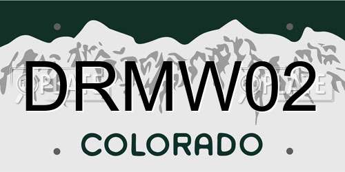 DRMW02 Colorado License Plate