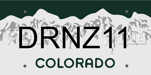 DRNZ11 Colorado License Plate