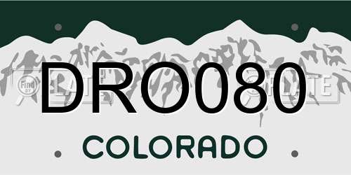 DRO080 Colorado License Plate