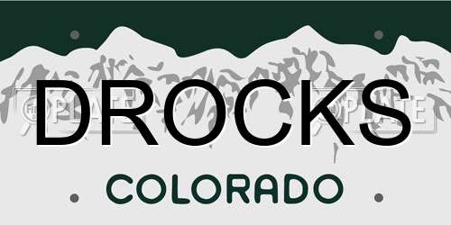 DROCKS Colorado License Plate