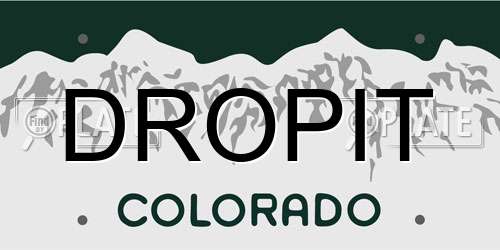 DROPIT Colorado License Plate