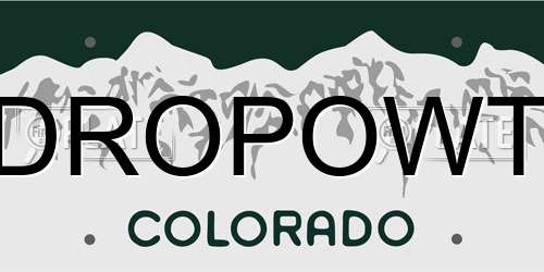 DROPOWT Colorado License Plate